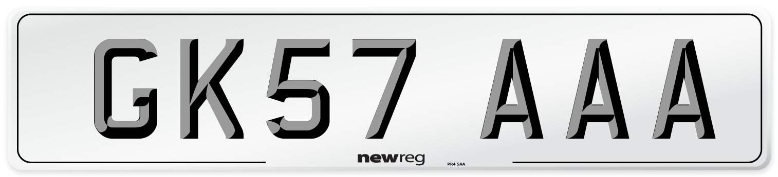 GK57 AAA Number Plate from New Reg